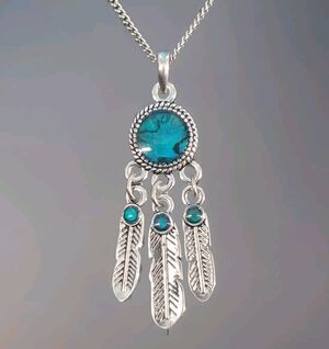 Dream Catcher Necklace Drop Pendant  Shell Silver Tone Fashion Jewelry